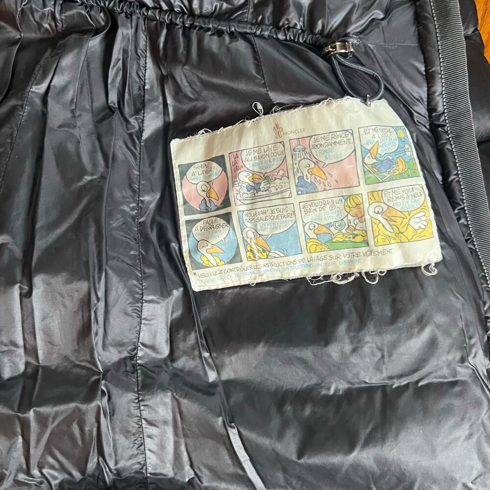 MONCLER Authentic Hermine Long Down Puffer Coat - Dark Gray, No Hood | Size 2, M - Picture 7 of 8